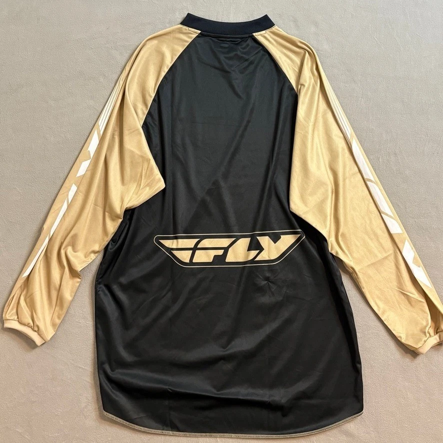 FLY Racing Mens Long Sleeve Motocross Jersey Black Gold Size XL - Image 2 of 4