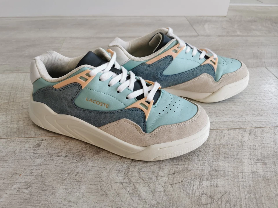 Women's Lacoste Court Slam 120 Suede Mix Chunky Trainers UK 6 EU 39.5 - Image 2 of 4