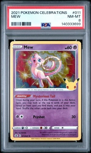 2021 POKEMON CELEBRATIONS #011 MEW PSA 8