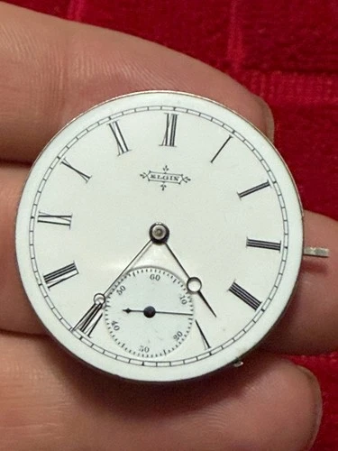 Antique ELGIN Pocket Watch Movement parts repair vintage old