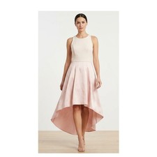 Eliza J Sz 10 Pink Satin Blush High Low Formal Dress Sleeveless Open Back