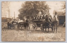 Postcard RPPC Ohio Dayton McGreevy and Ortman Horse Drawn Wagons Men 71J