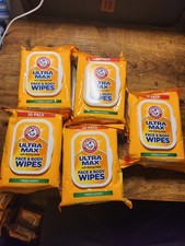 Lot of 5 Arm  Hammer Ultra Max Face  Body Wipes Fresh Scented 30 Wipes each