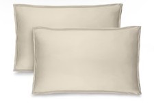 Bare Home Pillow Sham Covers 1800 Ultra-Soft Set of 2 Queen Sand