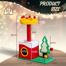 Christmas Large Multi-level Cat Tower, Tree with Condo Themed Plush for Indoor