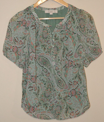 Grünes Loft Petites Blusentop für Damen Paisley & Blumendruck UK XSP