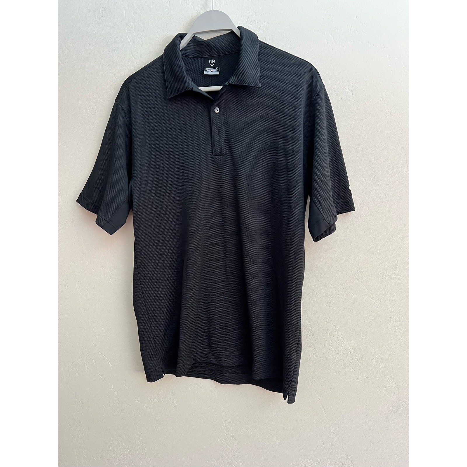 Nike Golf Tech Basic Dri-FIT Solid Black Polo Men… - image 3