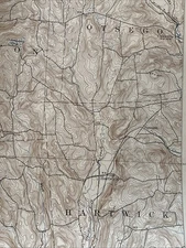 Vintage 1944 Hartwick New York Survey Topographical Map Butternut Creek +