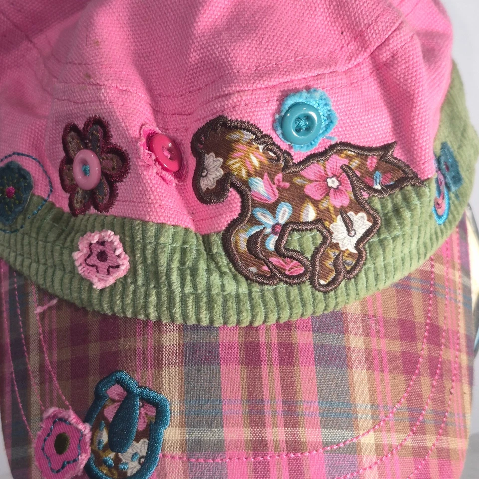 Stephen Joseph Youth Pink & Teal Girls Boho Cap Embroidery Paisley - Image 2 of 4