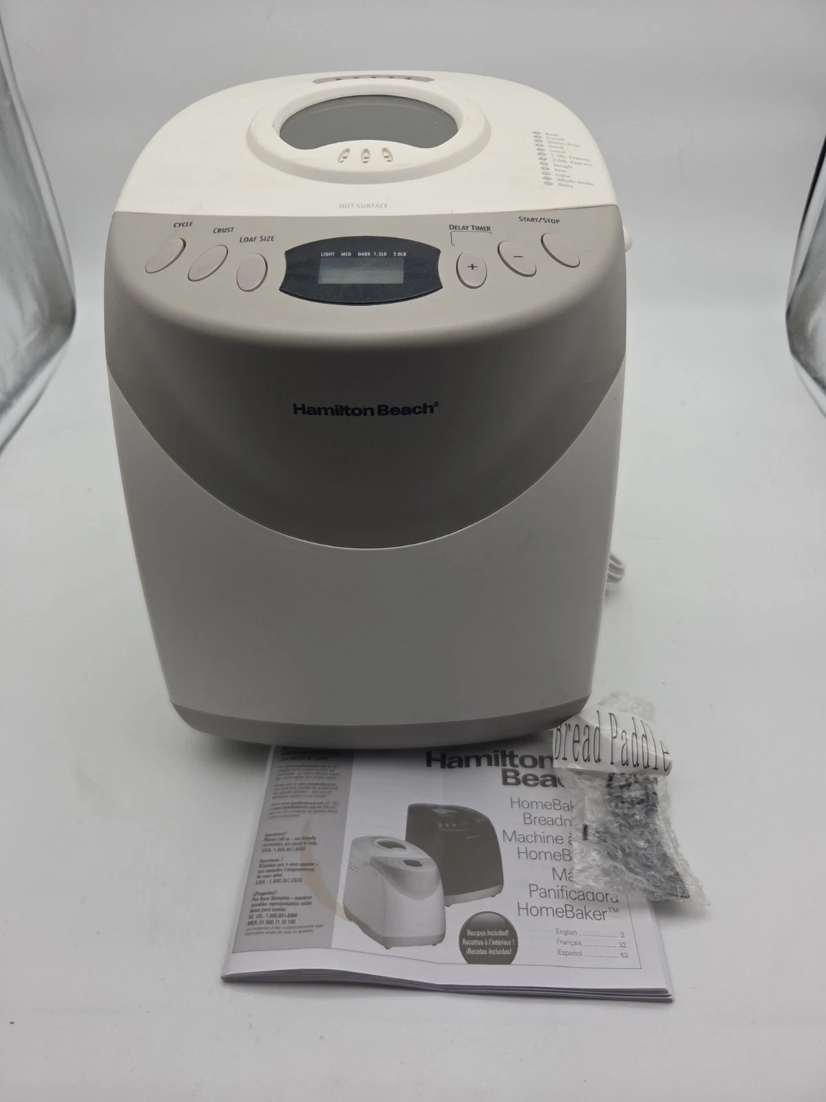Hamilton Beach Bread Machine HomeBaker 29881 White Tested Complete W/ Paddles
Opens in a new window