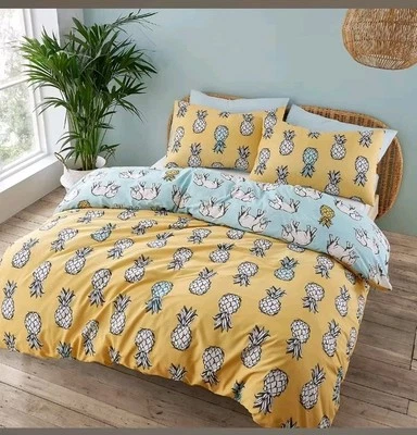 CATHERINE LANSFIELD Pineapple Elephant Tupi Pineapple 100% Cotton Duvet Set King CHEAPEST ON EBAY