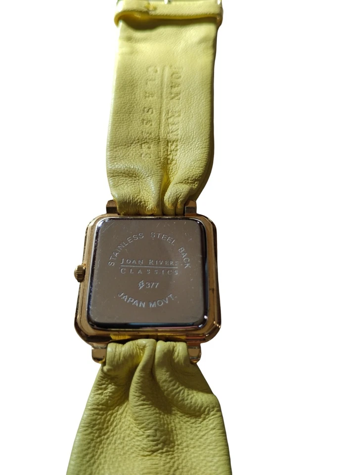 Vin. RELOJ PULSERA JOAN RIVERS CLÁSICO DE CUARZO CORREA DE CUERO SUAVE TONO ORO AMARILLO+++ Foto 4 de 4