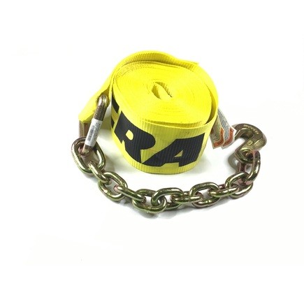 Ancra 43795-15-27 Winch Strap   4 In. X 324 In., Polyester, With Chain Anchor
