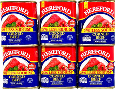HereFord 25% Less Sodium Corned Beef 12 oz ( Pack of 6 )~ 06/2028