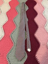 Vintage Aquascutum Neck Tie Red Blue Geometric Print 100% Silk USA Made 90s