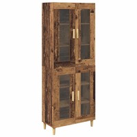 Rustikales Highboard Aus Altholz Mit Holzwerkstoff 69,5 X 34 X 180 Cm