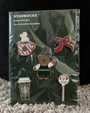 NWT Starbucks 2025 Limited Edition Enamel Christmas Pin Set