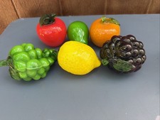 Vintage 6 Piece Murano Style Hand Blown Glass Vegetables