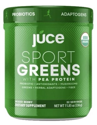 juce Sport Greens Mixed Berry Pea Protein Organic Vegan Superfood 11.85oz