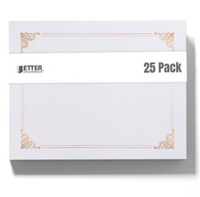 25 Pack White Certificate Holders, Diploma Holders, Document Covers with Gold...