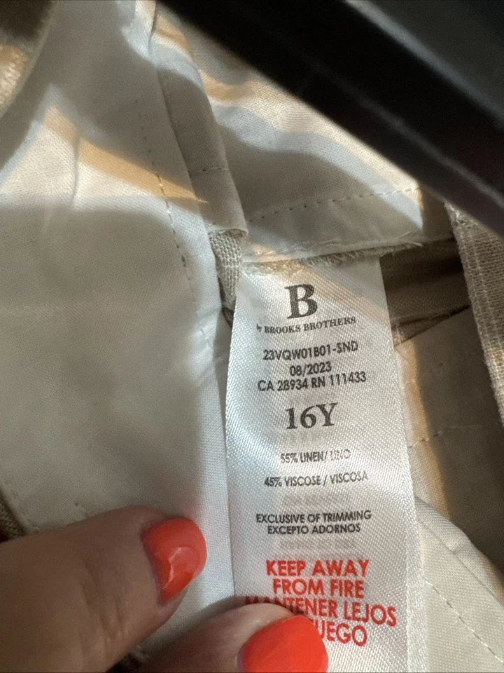 Calças masculinas Brooks Brothers mistura de linho tamanho 16 - Imagem 4 de 4