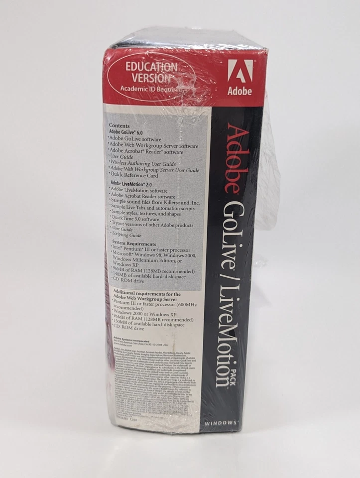 Adobe GoLive 6.0 and LiveMotion 2.0 Education Version for Windows NEW FAST SHIP - Image 4 of 4