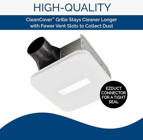 110 Cfm Bathroom Exhaust Fan With Led Lighted Cleancover Grille Energy Star* - Picture 7 of 7