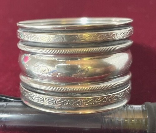 Anillo servilleta de ley; doble monograma: D B 6-25-01 y Melita 8-30-79. Envío gratis - Imagen 2 de 5
