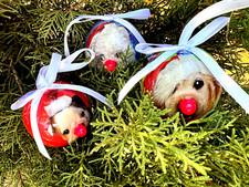 NEW Li'L Pups Puppy Dogs Christmas Tree Ornaments My nose Blinks Dog Lovers
