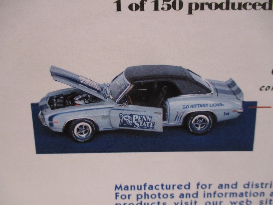 Speccast 2006 Penn State 1969 Camaro SS Convertible 1/24 - Image 2 of 4