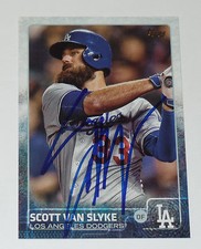 SCOTT VAN SLYKE SIGNED AUTO'D 2015 TOPPS UPDATE CARD #US182 LOS ANGELES DODGERS 