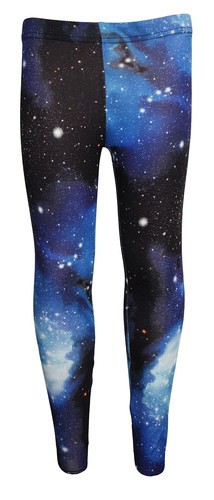 Bambini/Ragazze Carino Blu Galaxy Spazio Universo Stampa Leggings Taglia 5  -10 | eBay