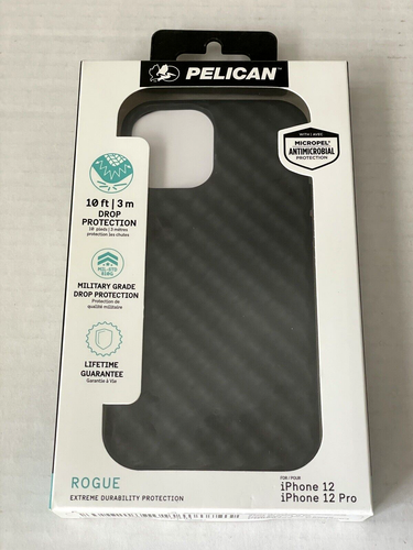 Pelican Rogue Black iPhone Case For iPhone 12 and 12 Pro NIB Black Micropel