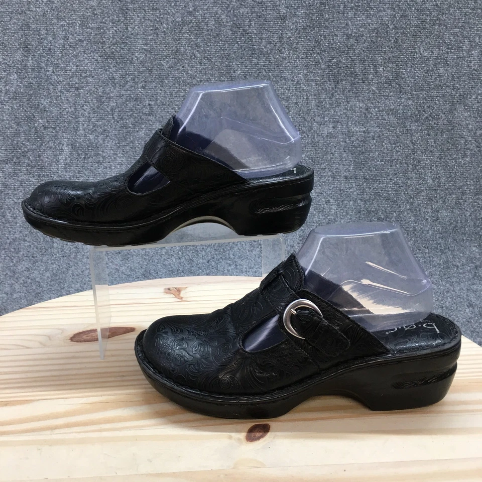 Zapatos Born Concept Mujer 10 M Zuecos Negro Paisley Cuero Sintético Repujado C88399 Foto 2 de 4