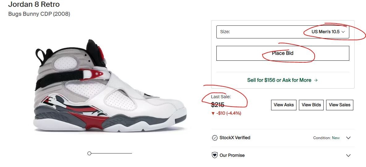 2008 Nike Air Jordan VIII Retro CDP Bugs Bunny Countdown Size