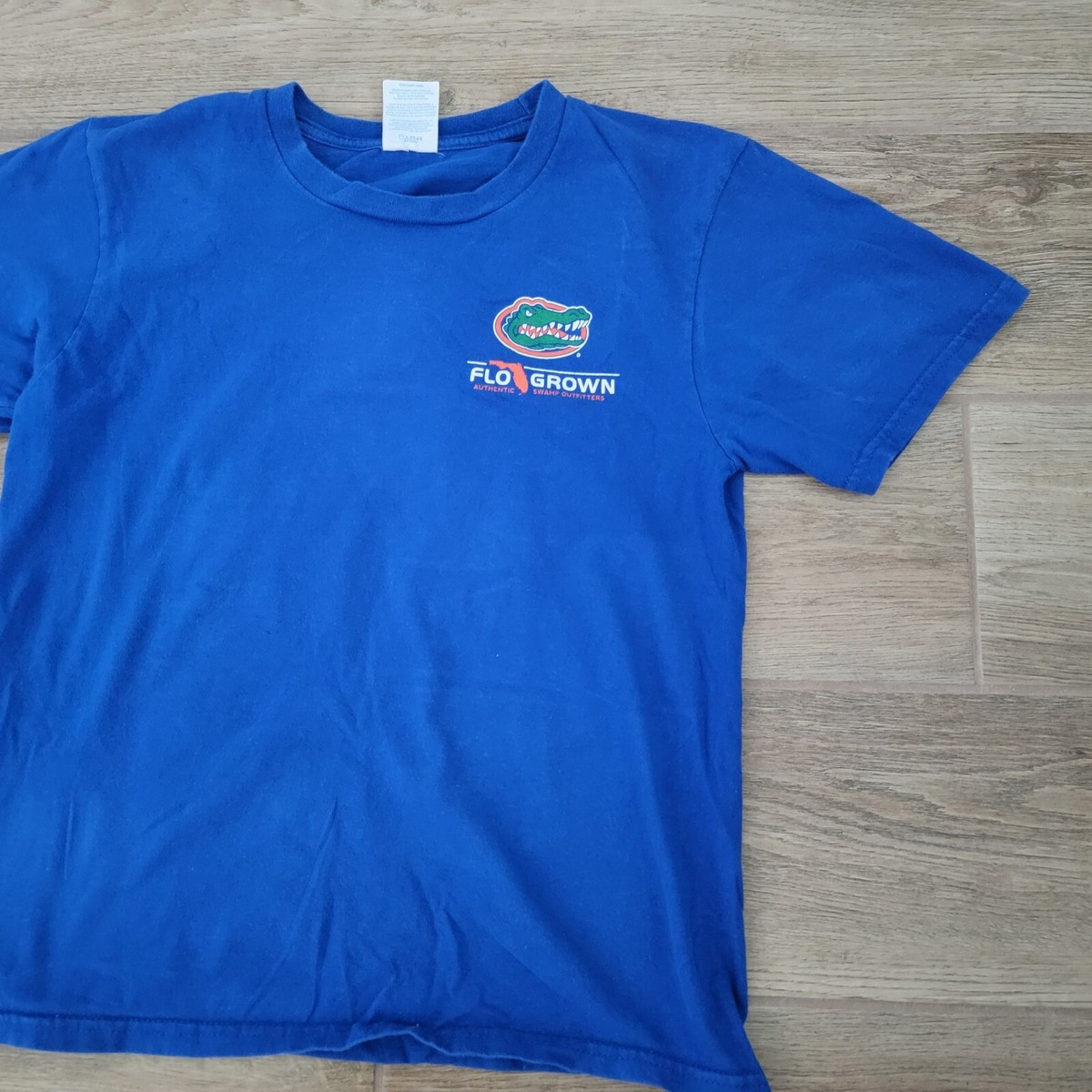 Flo Grown Florida Gators NCAA Double Sided Blue Short Sleeve Youth Medium  Shirt