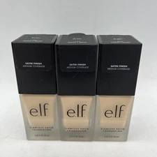 (3) Elf Flawless Satin Foundation 130 SNOW Cool Pink Undertones Medium Coverage
