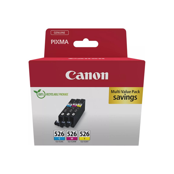 Canon CLI-526 C/M/Y Multipack 3Er-Pack 9 Ml Gelb Cyan Magenta Original-image