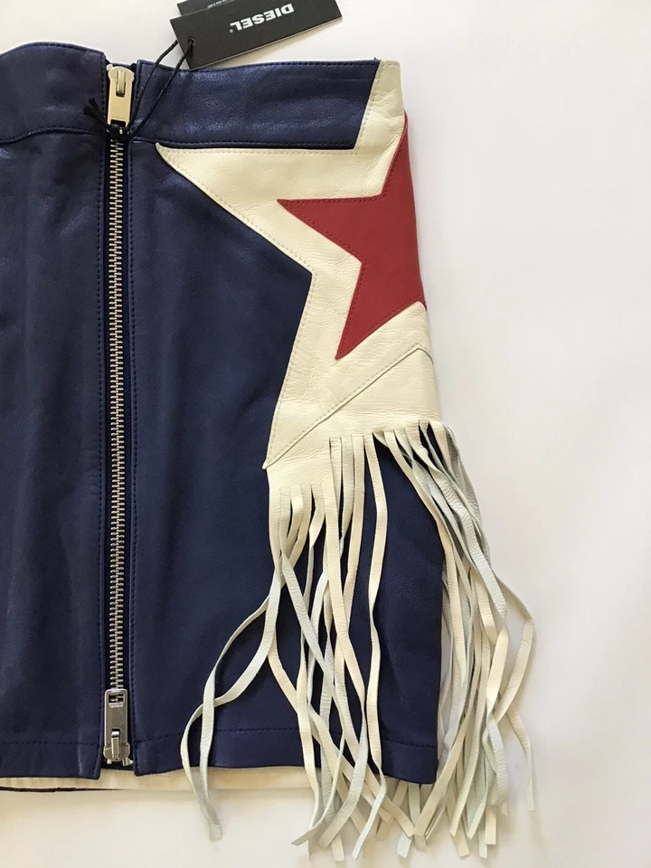 Falda de cuero con flecos L-Navi Diesel para mujer talla 26 $598 Foto 2 de 4