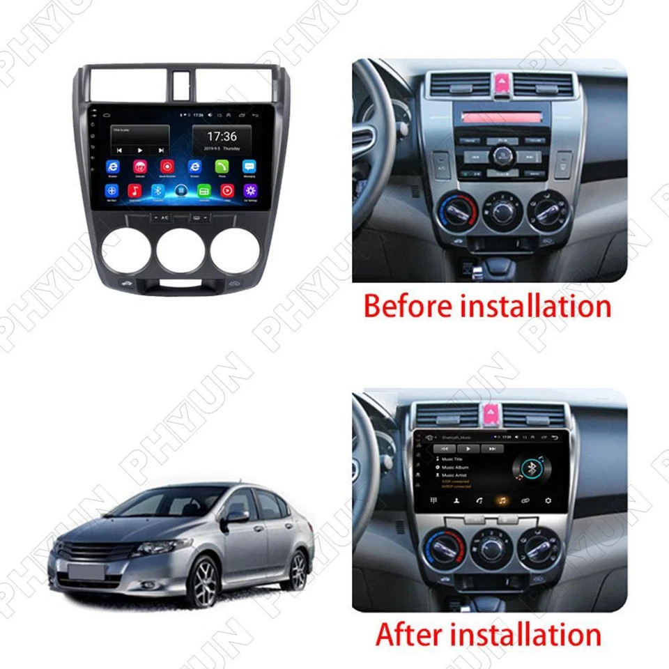 Rádio estéreo 10"" Android 1+16GB navegação GPS WFi FM para Honda City 2008-2014 - Imagem 4 de 4