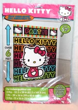 NEW  IN PACKAGE HELLO KITTY 5 PIECE GIANT SCENE SETTER WALL KIT   PARTY SUPPLIES