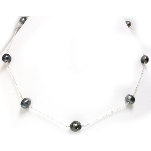 Tahitian Pearl Station necklace 11 -7 