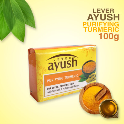 LEVER AYUSH PURIFYING TURMERIC AYURVEDIC WOMEN HEALTHY WHITENING SOAP 100G