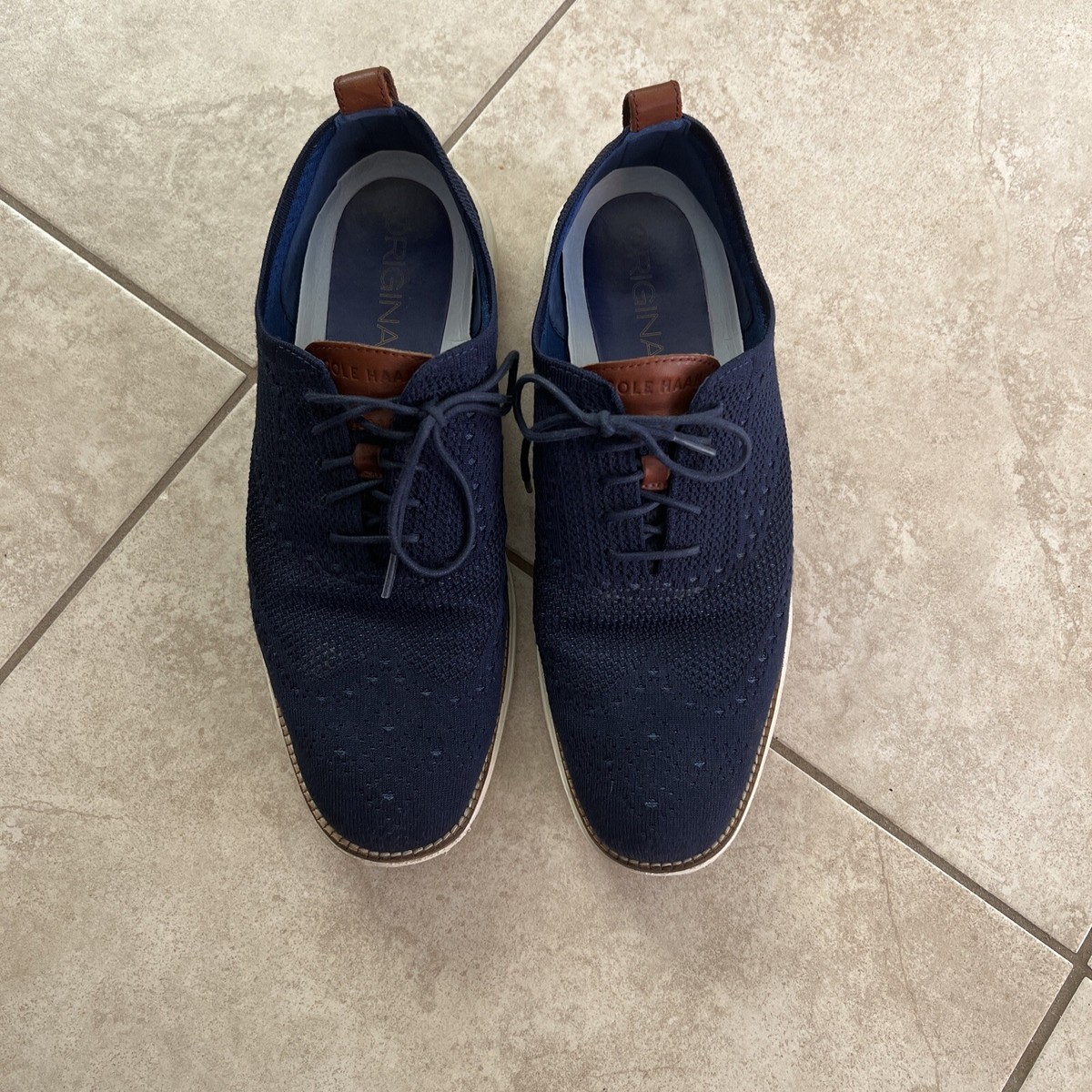 Cole Haan Men\'s Dark Blue Knit Oxfords MENS COLE HAAN ZEROGRAND BLUE KNIT LACE OXFORDS SHOES DRESSY  main image 4