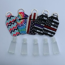 5 Piezas Colorido Soporte Desinfectante Llavero Neopreno Bálsamo Tubo Desinfectante Soporte