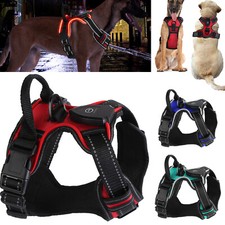 Light Up Dog Harness Rechargeable LED Dog Harness No Pull Lighted Pets Dog Vest