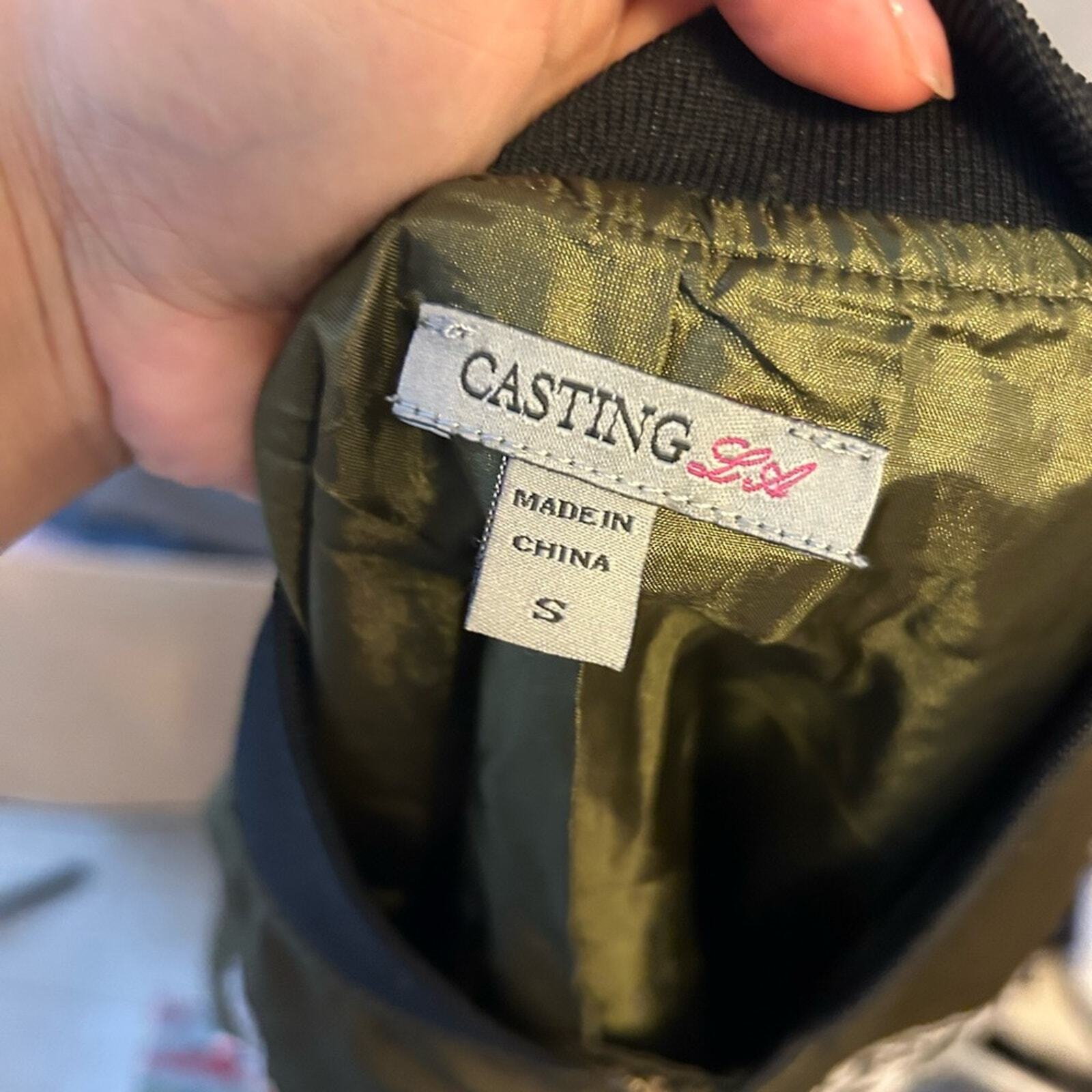 Casting LA Embroidered Patchwork Bomber Jacket Wo… - image 3