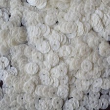 6mm Sequins White Lizard Snakeskin Texture Opaque. Made in USA