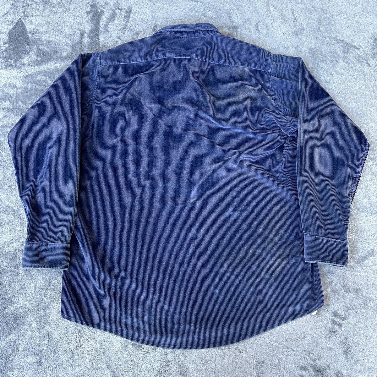 big size 50〜60's L.L.Bean g-1 LL Bean Shirt Mens Extra Large Tall Blue Corduroy Vintage 80s Flap