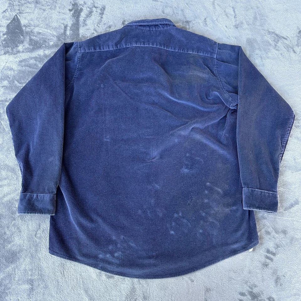 Camisa LL Bean Para Hombres Extra Grande Alta Azul Pana De Colección Años 80 Bolsillos con Solapa EE. UU. Foto 4 de 4